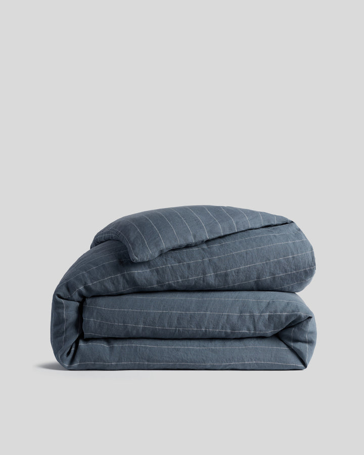 Linen Duvet Cover (Dusk Stripe)